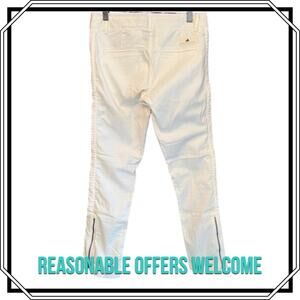 Stella McCartney ADIDAS White Cropped Pants Zip Ankles Size XS